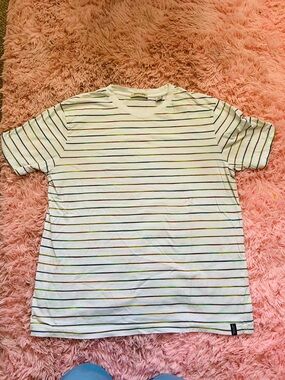 Scotch & Soda Striped Tee Shirt XL White Multicolor Lines Casual Premium
